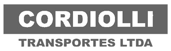 Logotipo da empresa Cordiolli Transportes Ltda em fundo cinza.