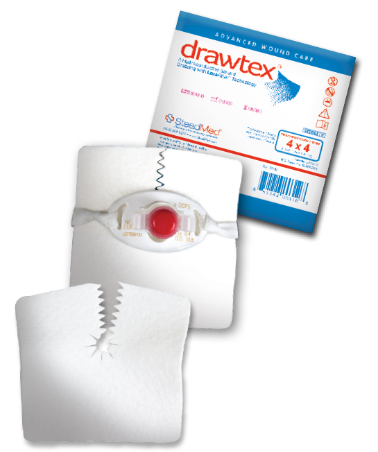 Drawtex tube dressing for trach sites