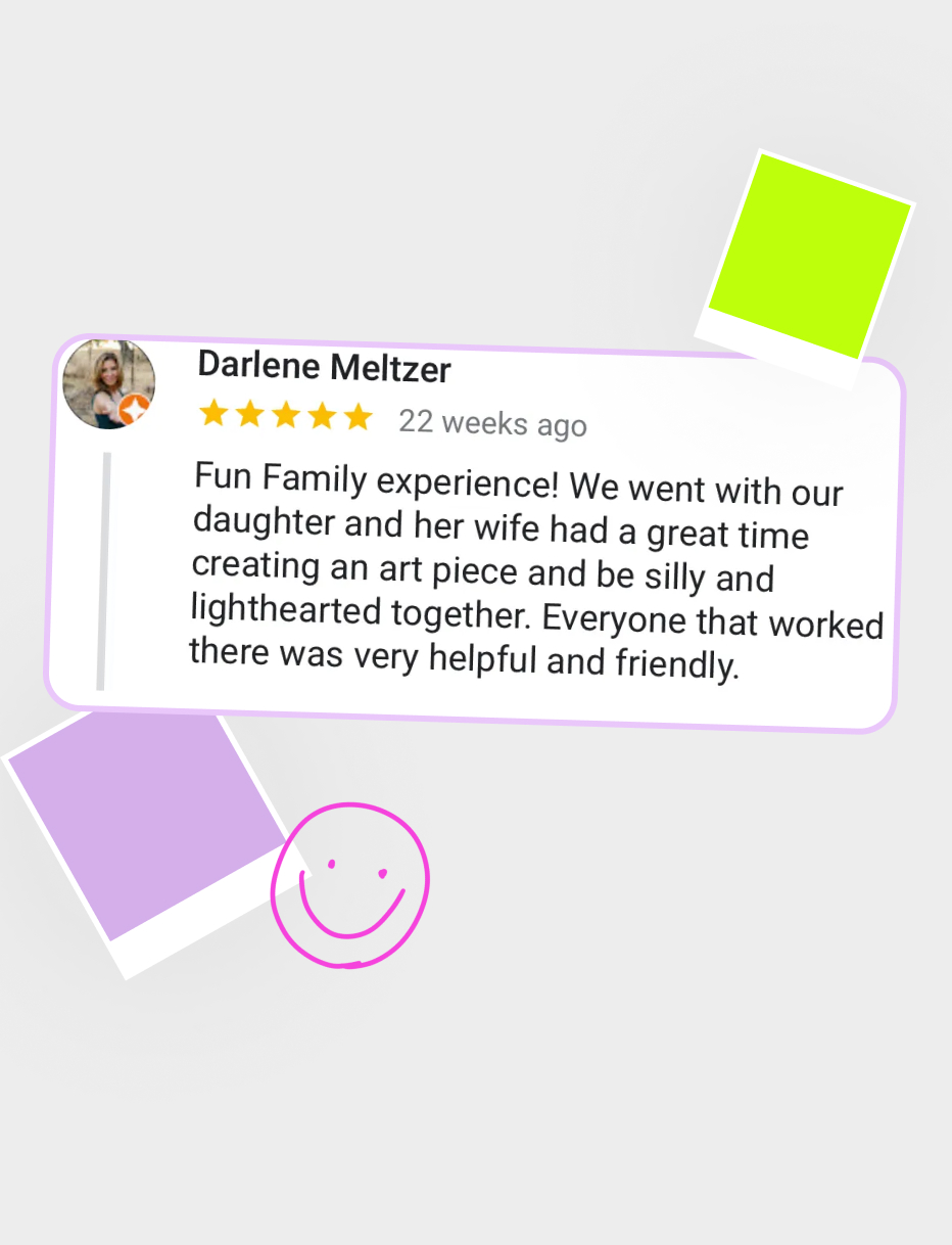 Kids in bright yellow ponchos giving peace signs after painting