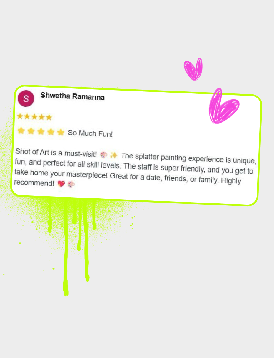 Closeup of the splatter cannon in action during the experience