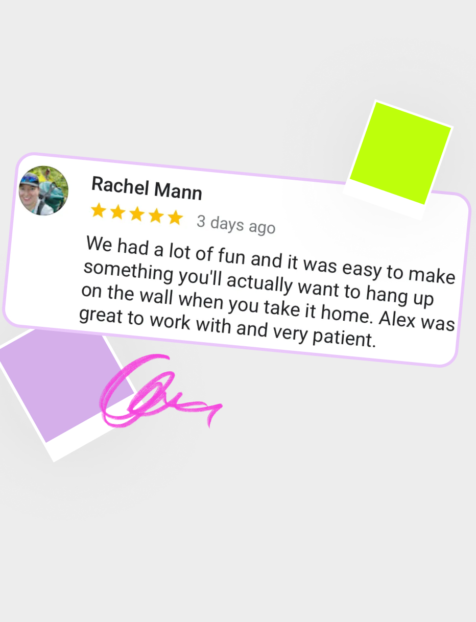 Guest pouring bright paint into the Shot of Art spin machine