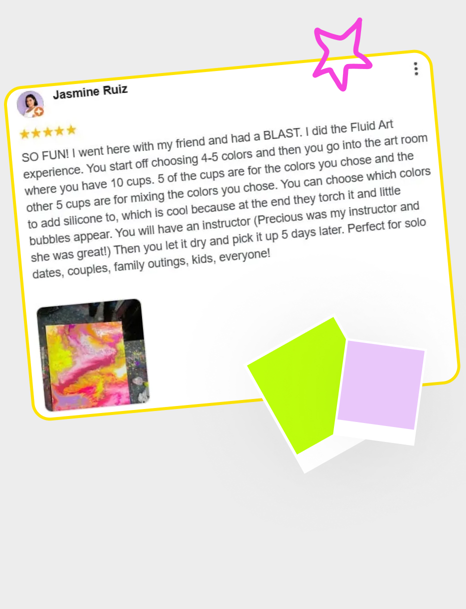 Instructor guiding guests through the fluid pour