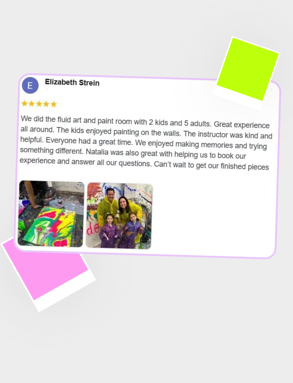 Guest pouring fluid paint into the mold during the workshop