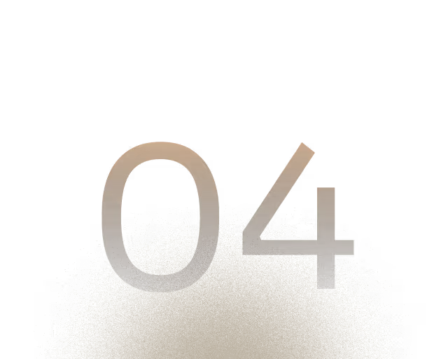 Number 04 in large beige font on a gradient dark background with a textured shadow effect.