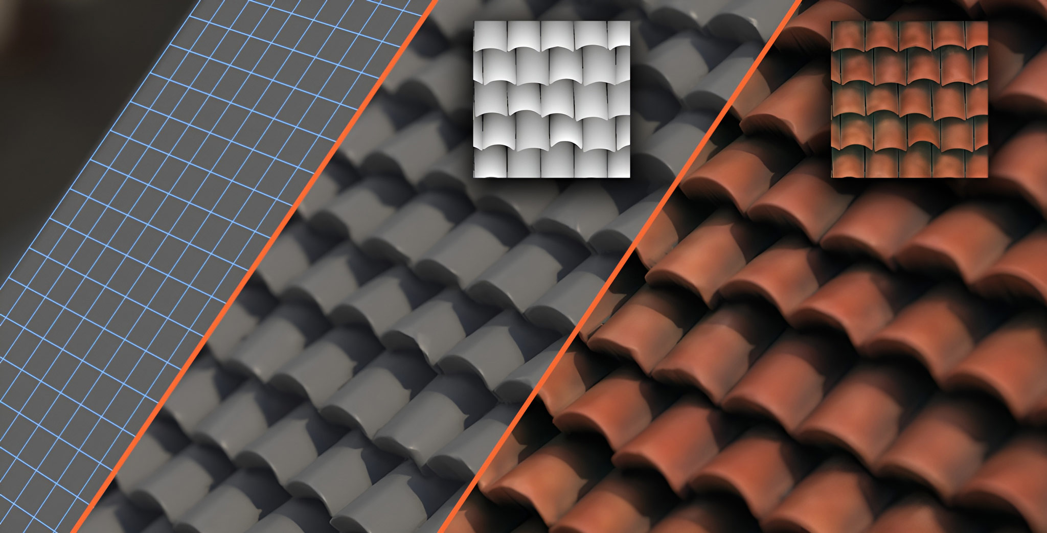 Stylised quick roof tiles