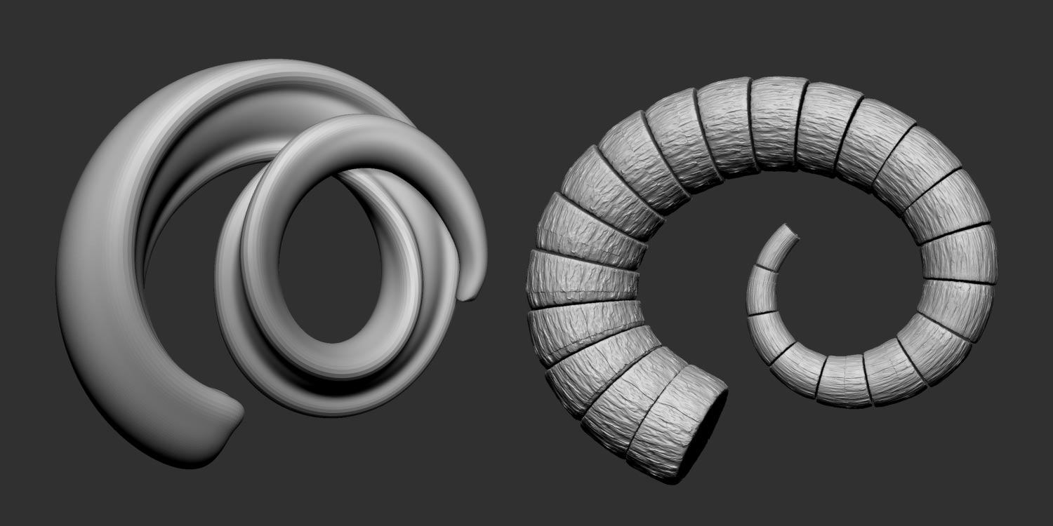 Primitive horn and Horn Curve brush