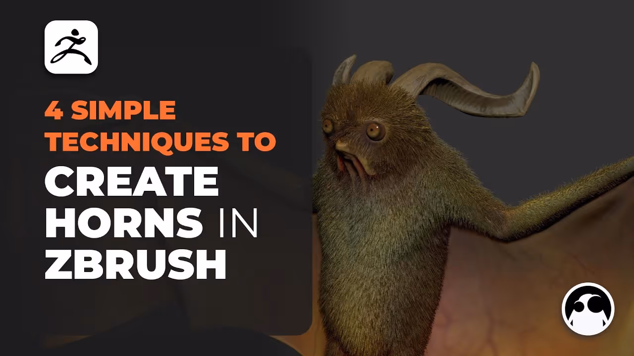 4 Simple techniques to create horns in ZBrush