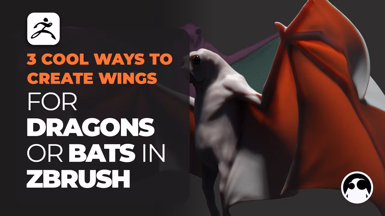 3 Cool ways to create wings for Dragons or bats in ZBrush
