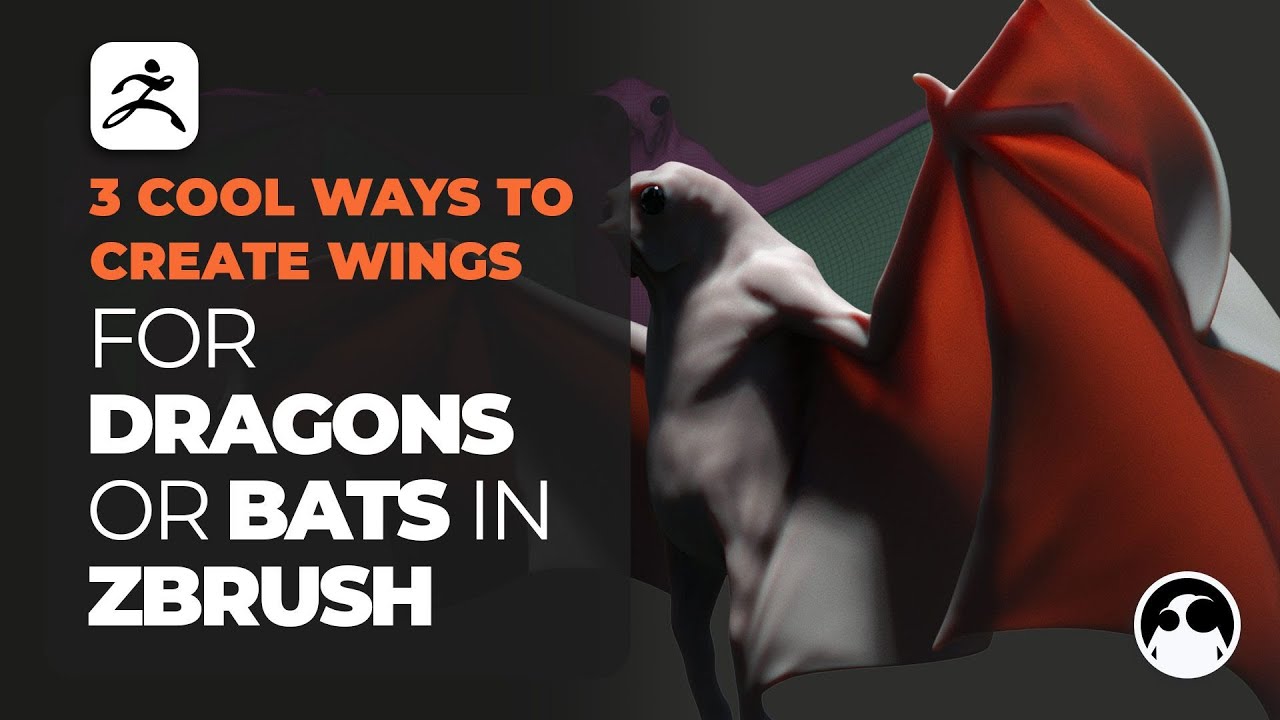 3 Cool ways to create wings for Dragons or bats in ZBrush