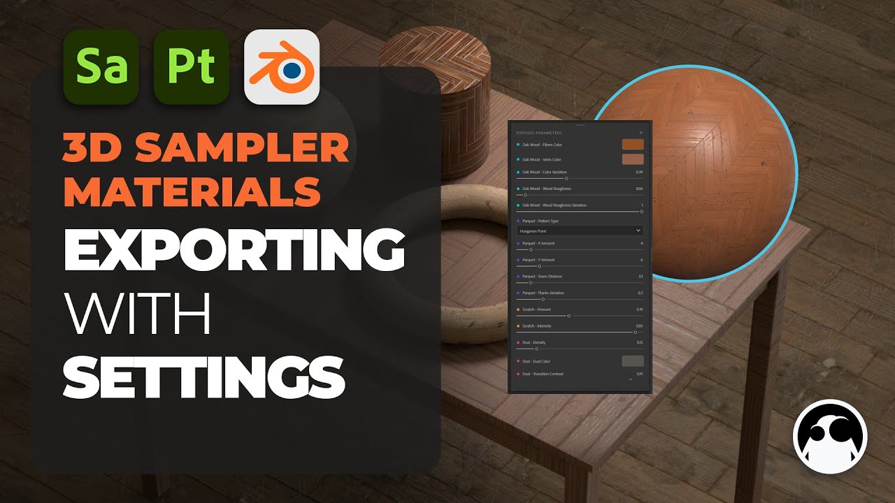 3D Sampler materials Exposed Parameters
