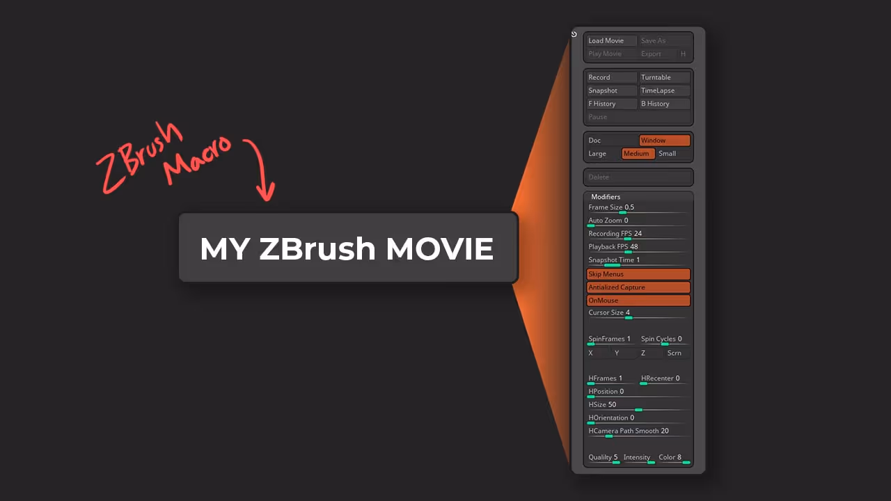 My ZBrush MOVIE macro