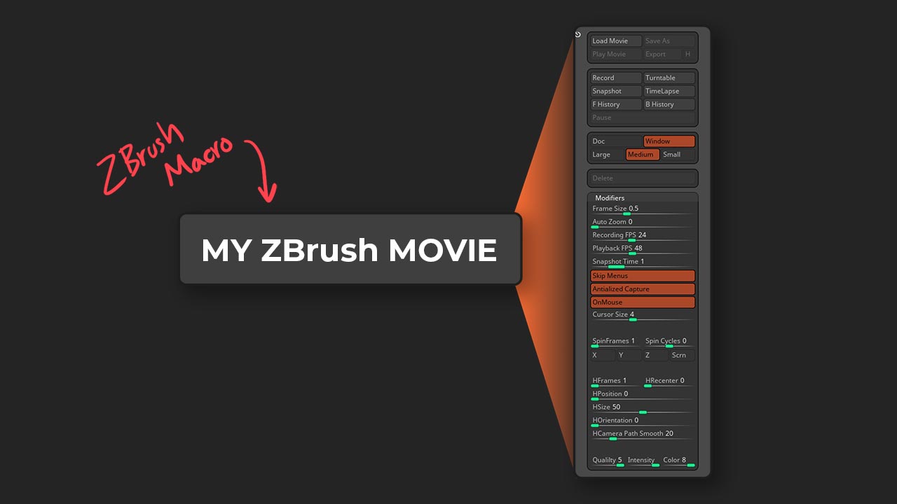 My ZBrush MOVIE macro