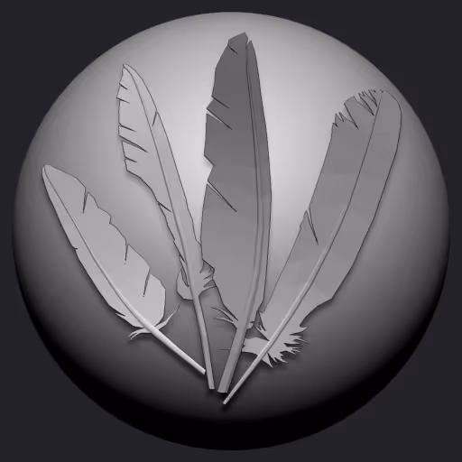 Low Poly Bent Feathers