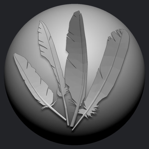 Low Poly Bent Feathers