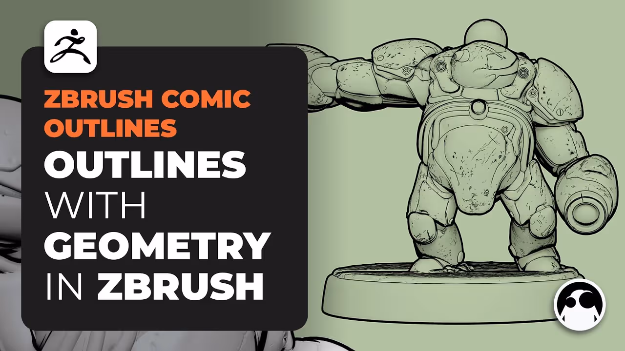 Comic-style outlines with geometry in ZBrush