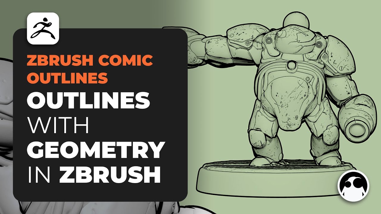 Comic-style outlines with geometry in ZBrush