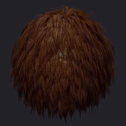Low-poly Brown Hair