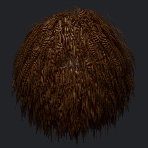 Low-poly Brown Hair