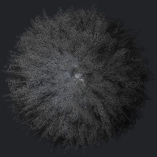 Low-poly grey Afro