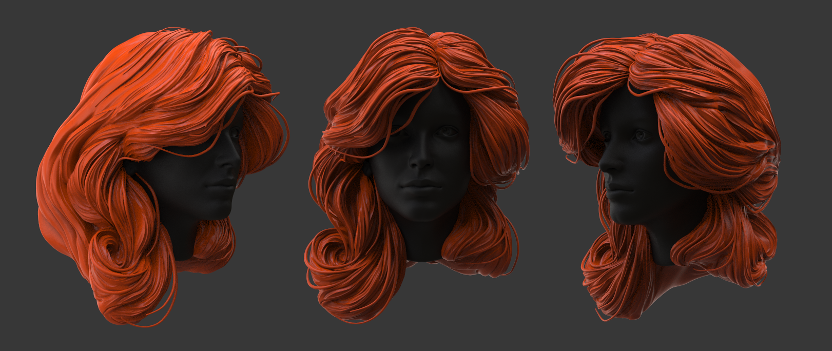 Stylised sculpted hair
