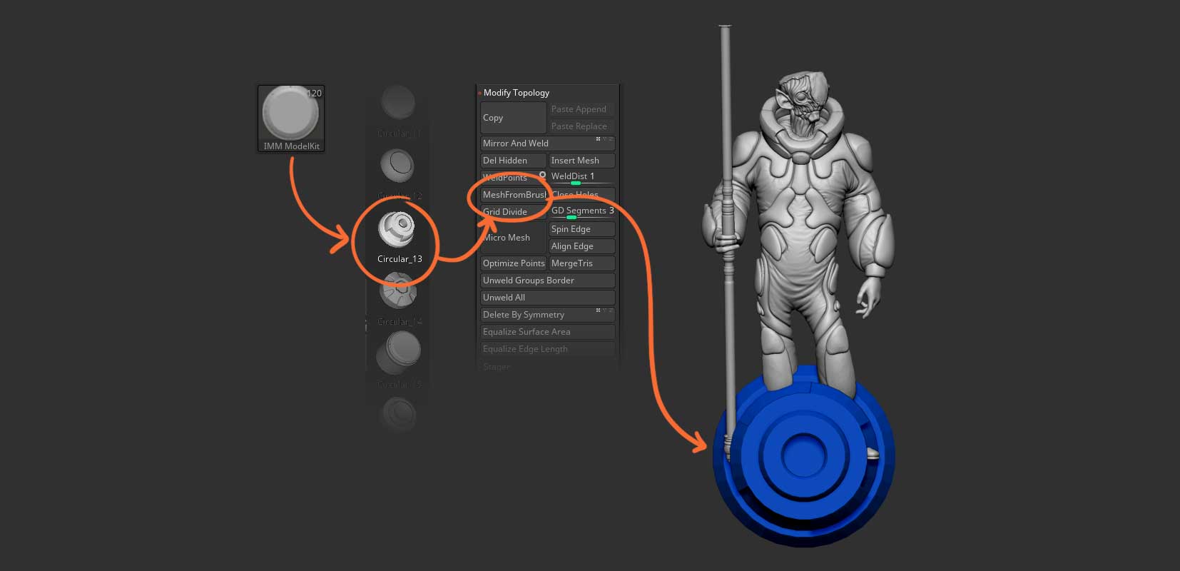 Quick Sci-fi Accessories Using Stager in Zbrush
