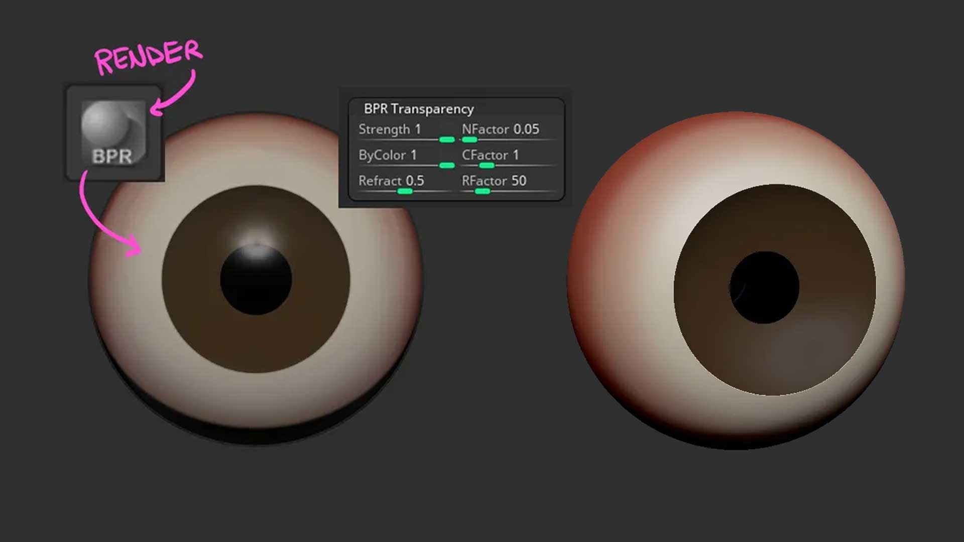 A quick way to make a cartoon eye with booleans