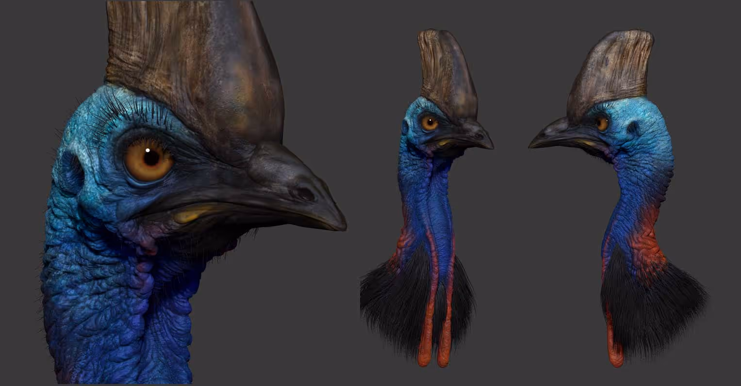 Cassowary Creature Polypainting
