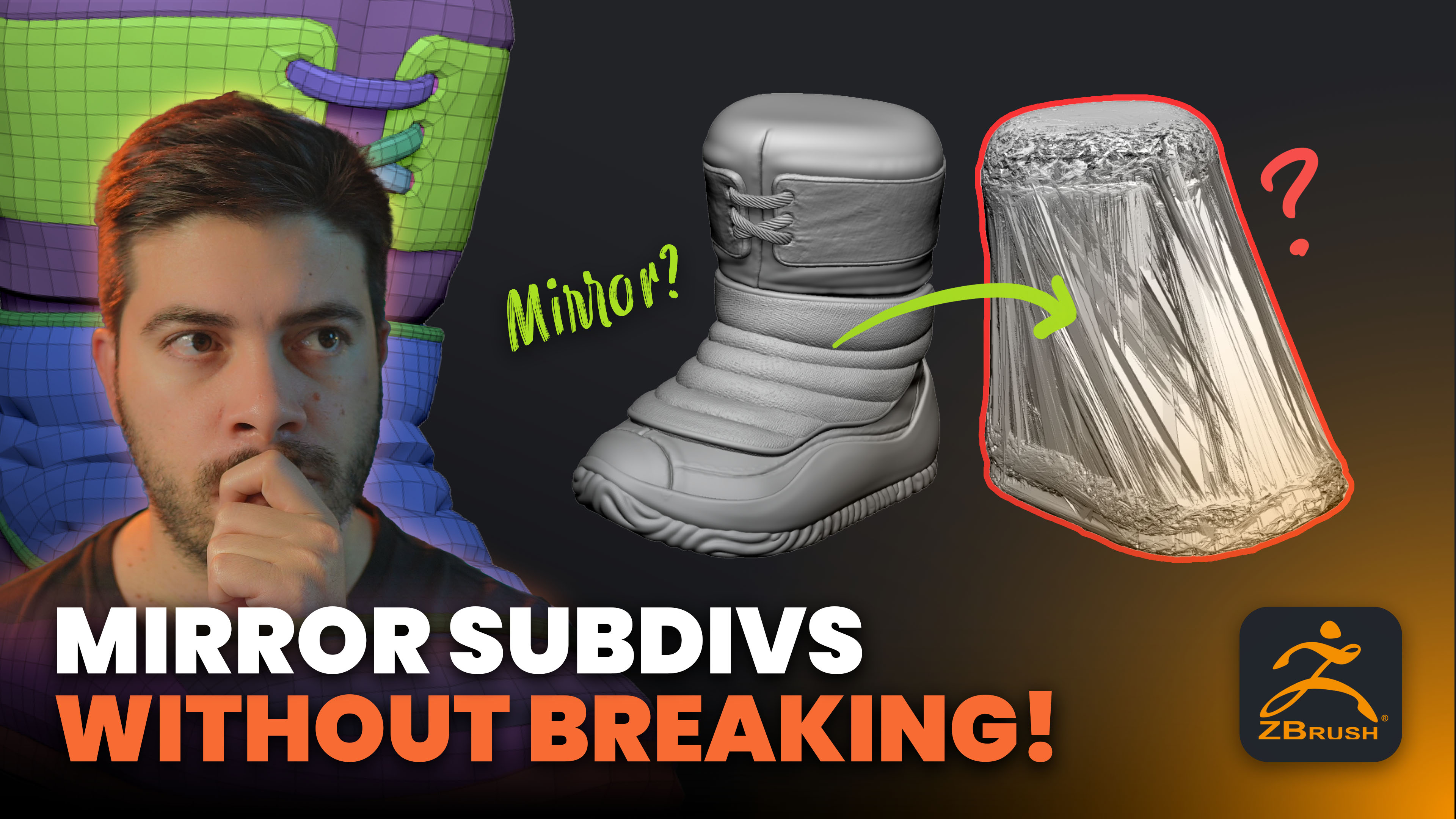 Easy way to mirror objects with subdivisions in ZBrush