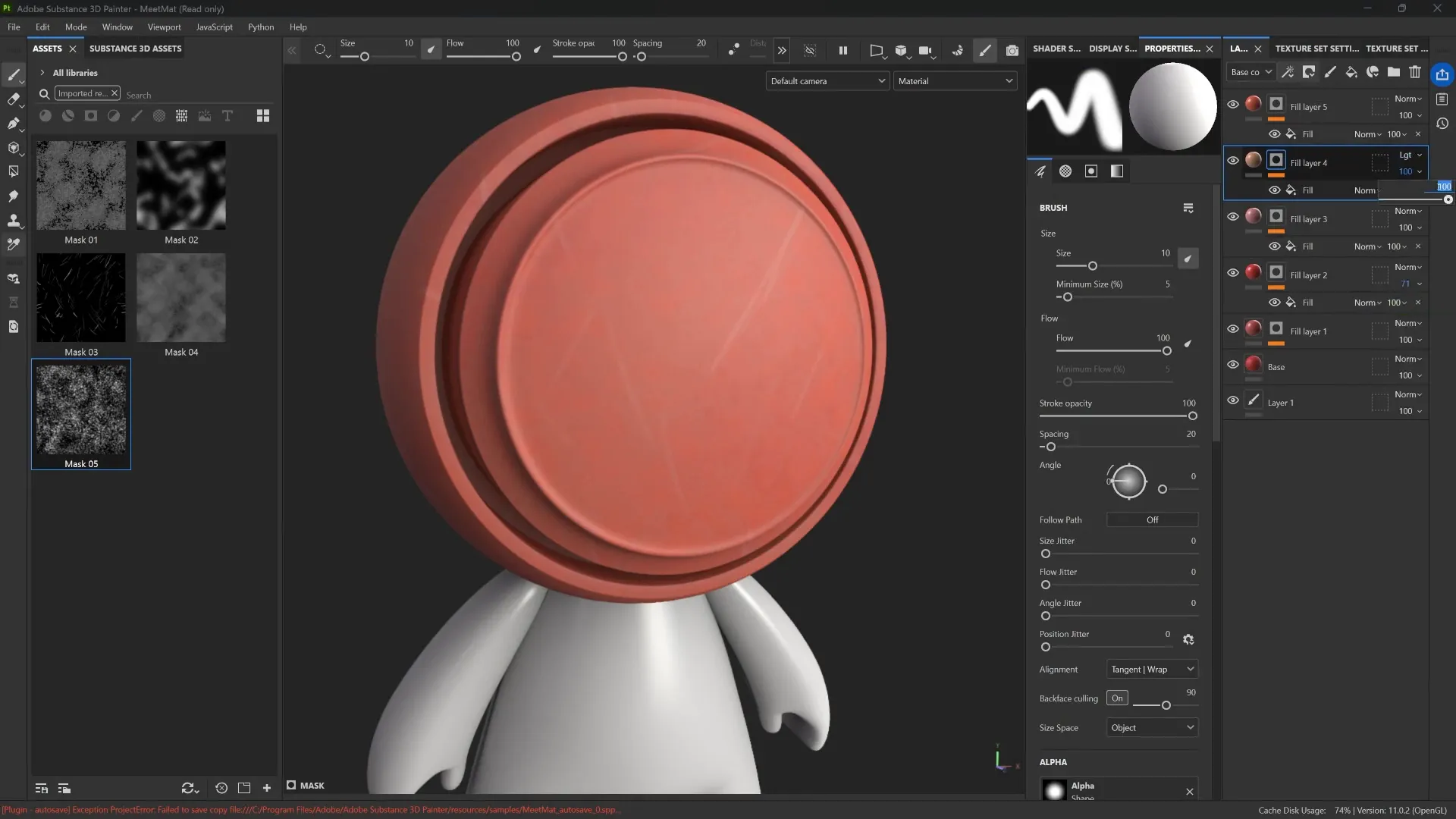 Layer opacity and blending mode adjustments in Substance 3D Painter