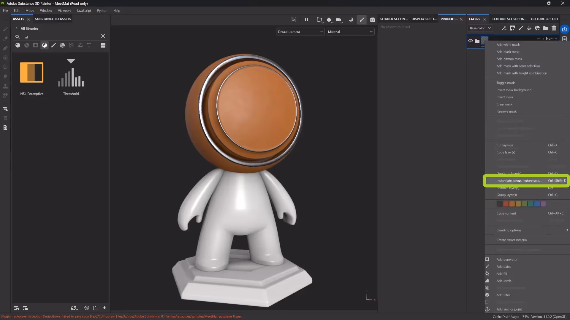 Grouping layers into a folder in Substance 3D Painter