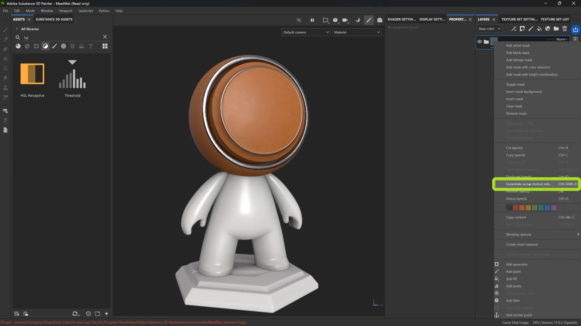 Grouping layers into a folder in Substance 3D Painter