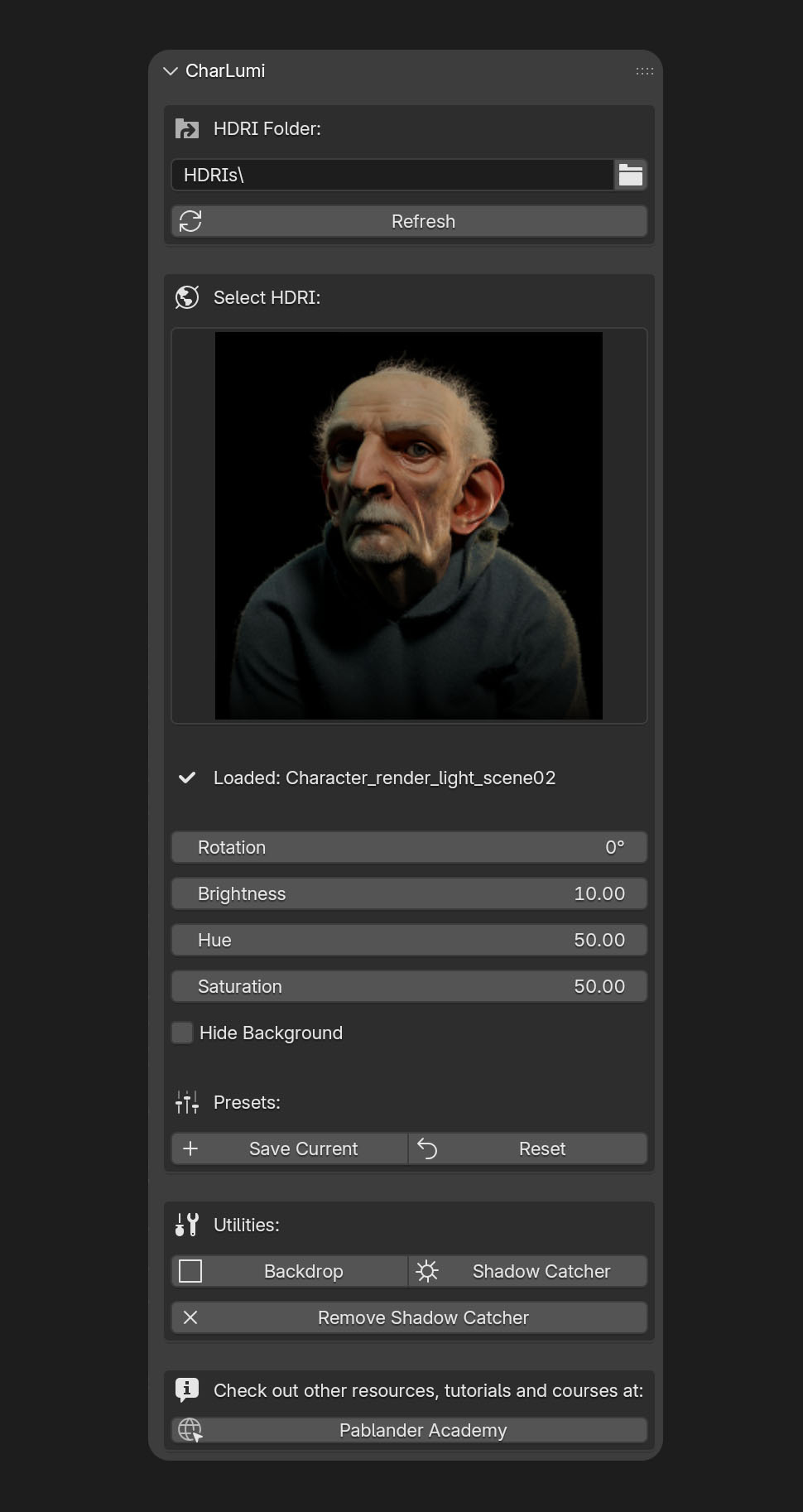 CharLumi Character Lighting Scenes