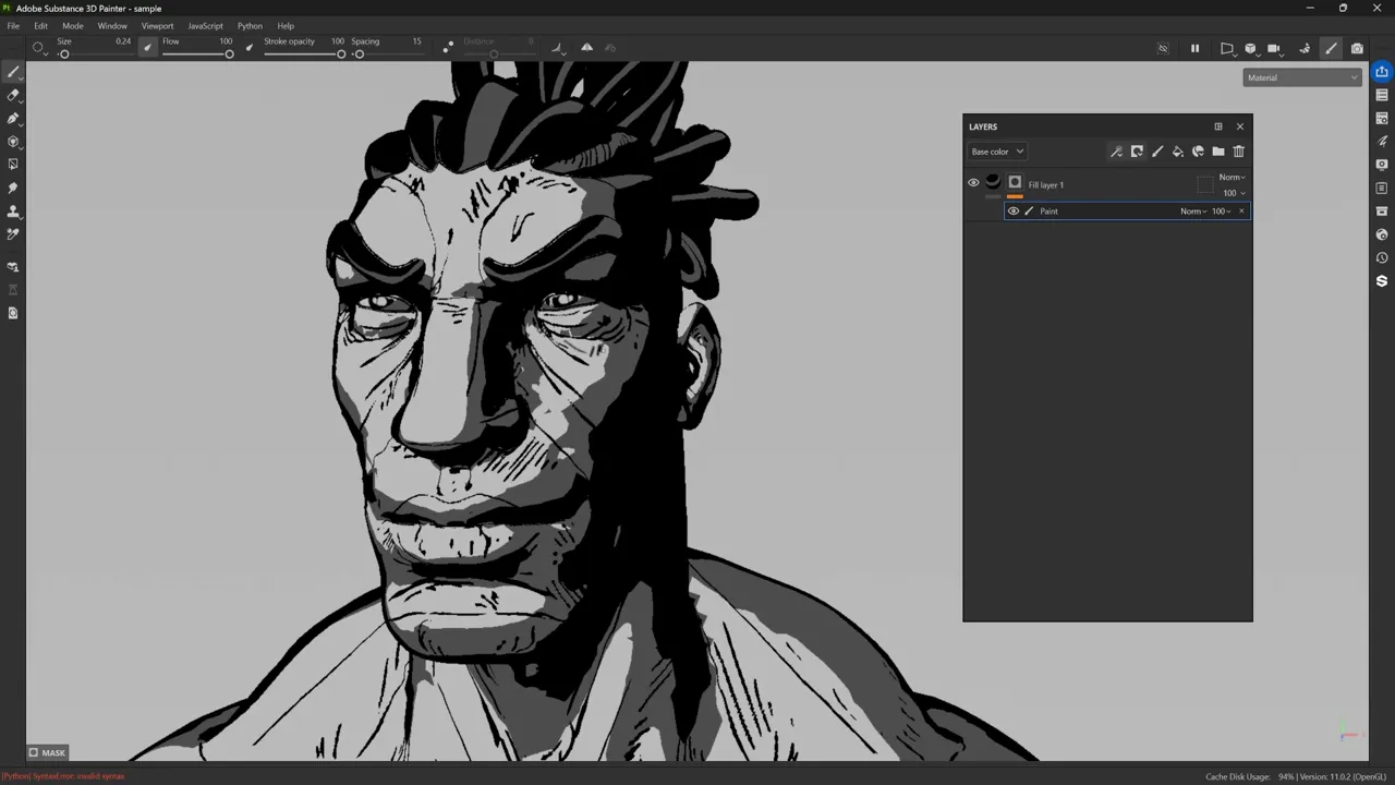 Creating a paint layer with a black mask to paint outlines manually