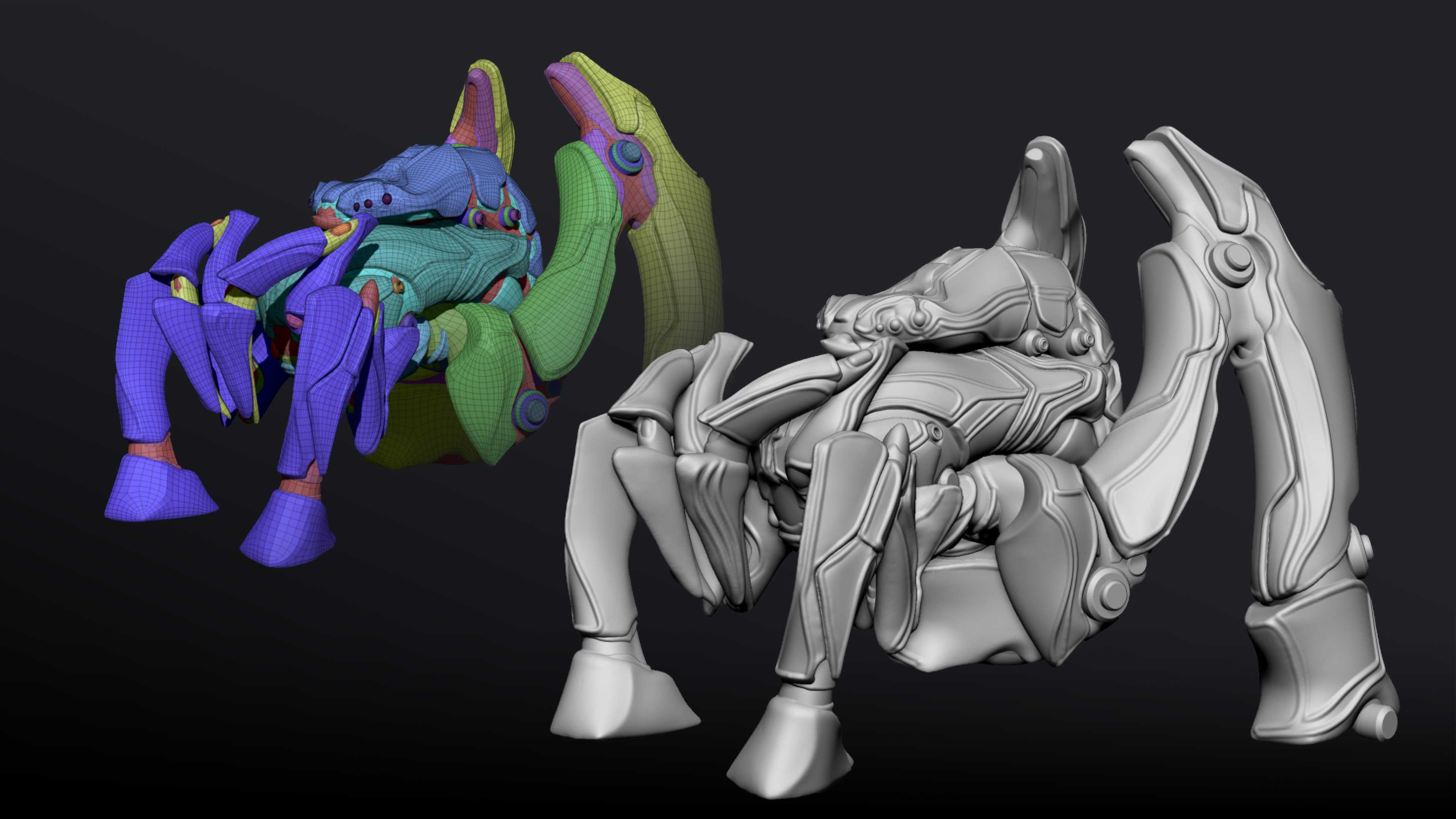 Quick Detailing & Retopology in ZBrush | Biomech Creature Progress