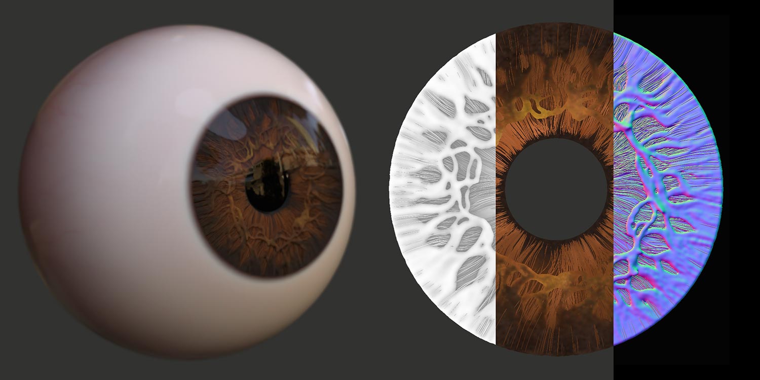 Creating a realistic iris for an eye in ZBrush using FiberMesh
