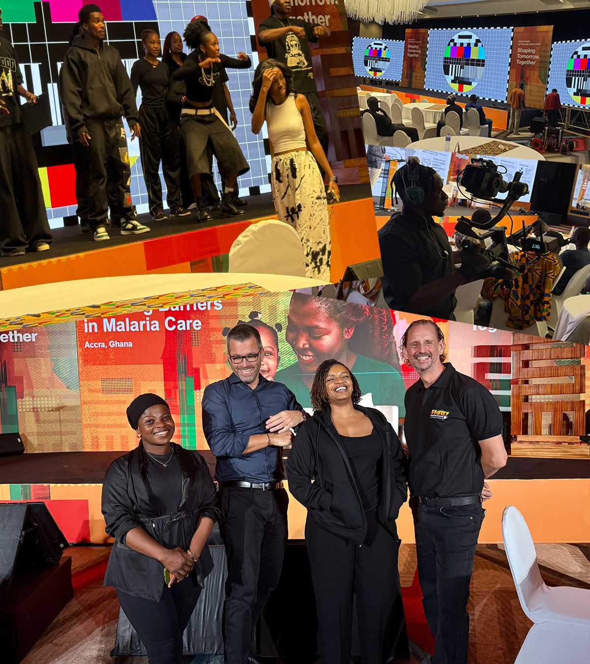 Behind-the-scenes view of a leadership meeting in Accra, Ghana, with event partners on site.