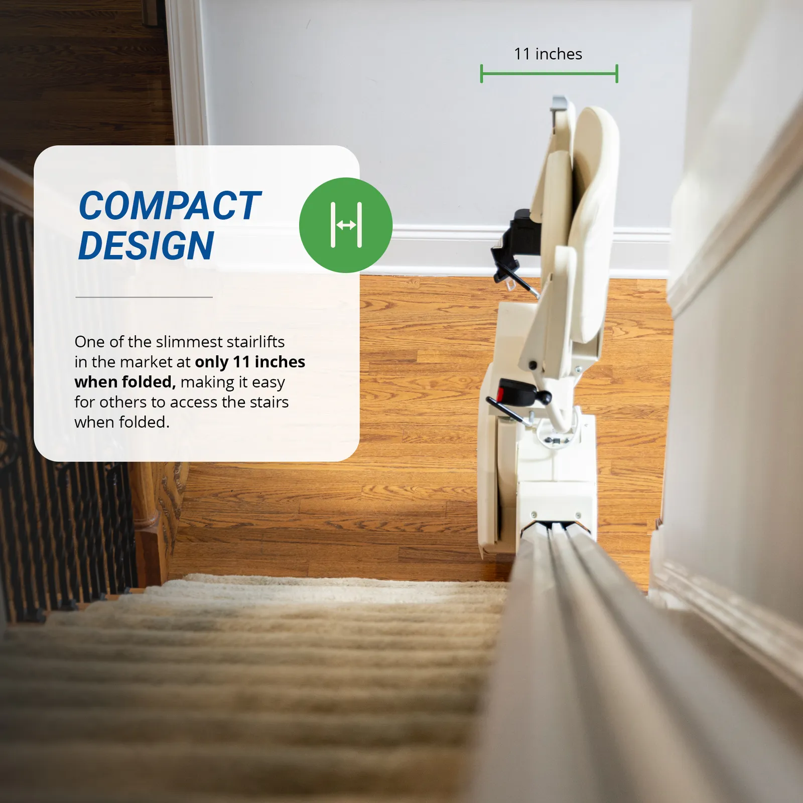 Stairlift battery charge indicator