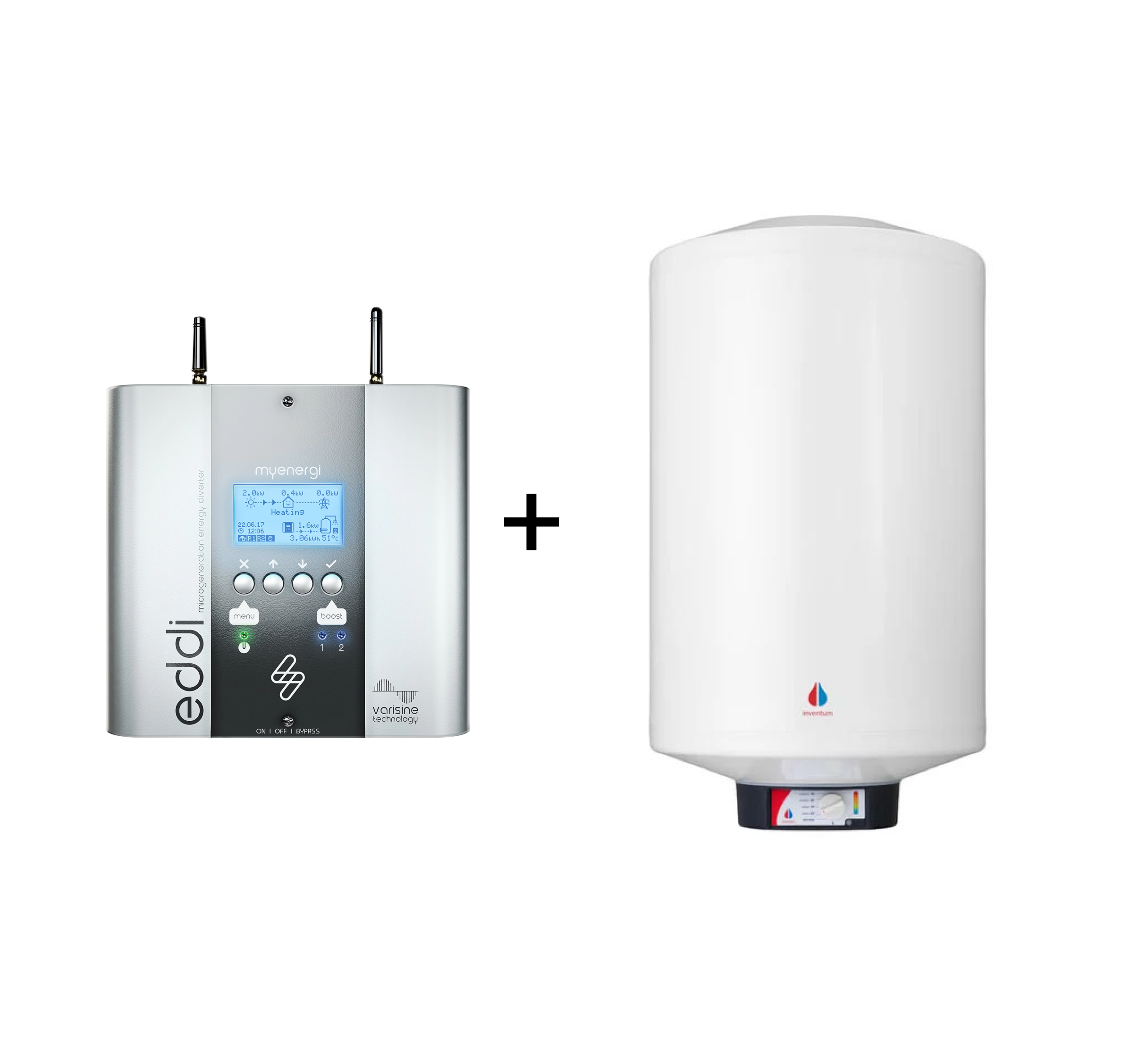 Zonnestroomboiler met control unit