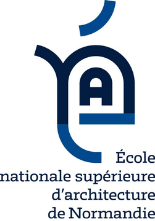 Logo stylisé représentant une lettre majuscule A dans un contour en forme de portail ou d'arche, avec un accent aigu simplifié au-dessus, utilisant des couleurs bleu foncé et bleu clair.