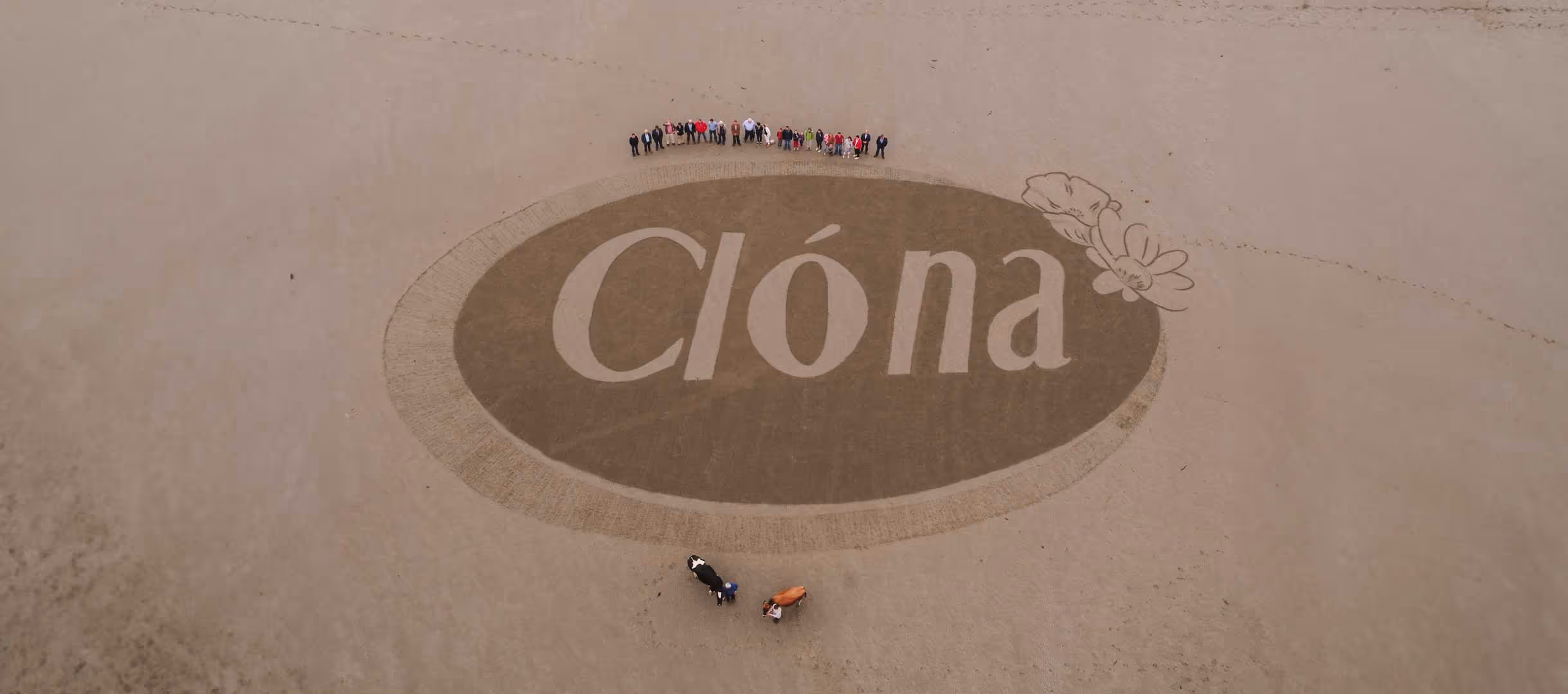 Clona designed in sand on beach