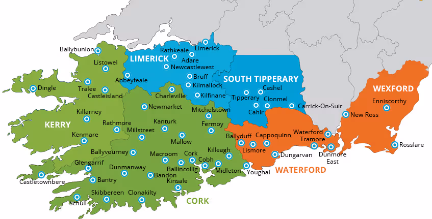 Munster Distribution map