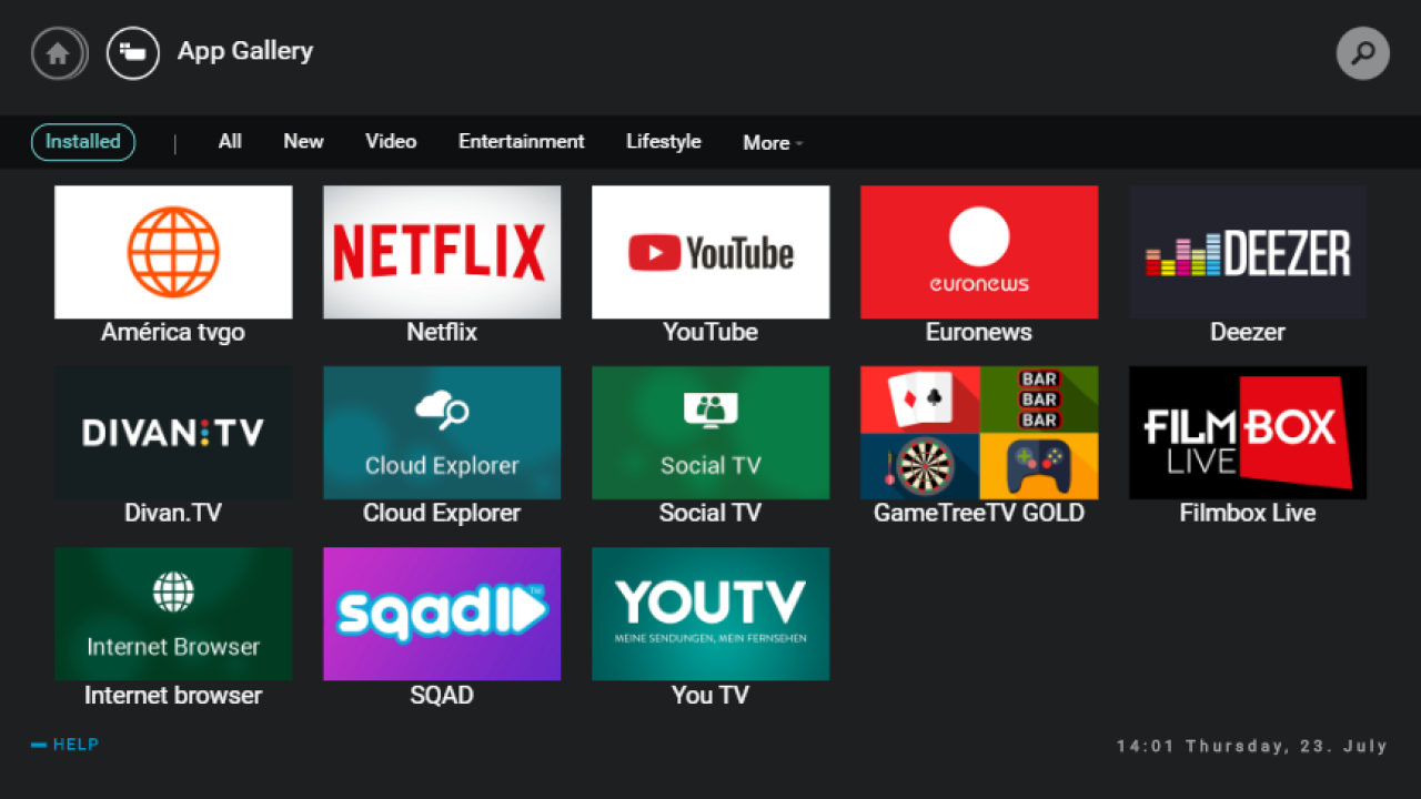 AOC smart TV portal Screenshot 1