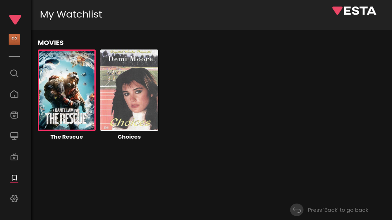 Vesta Stream Screenshot 1