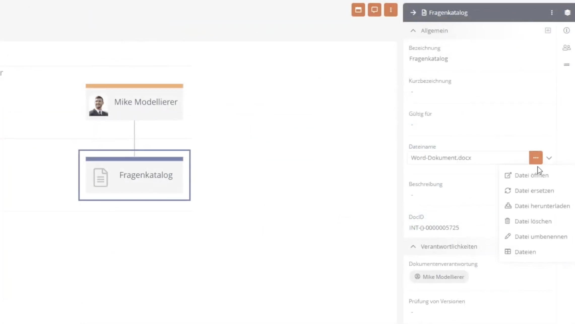Externes Dokument verknüpft im BPM-Portal Aeneis