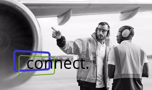 Air traffic controllers in front of an airplane