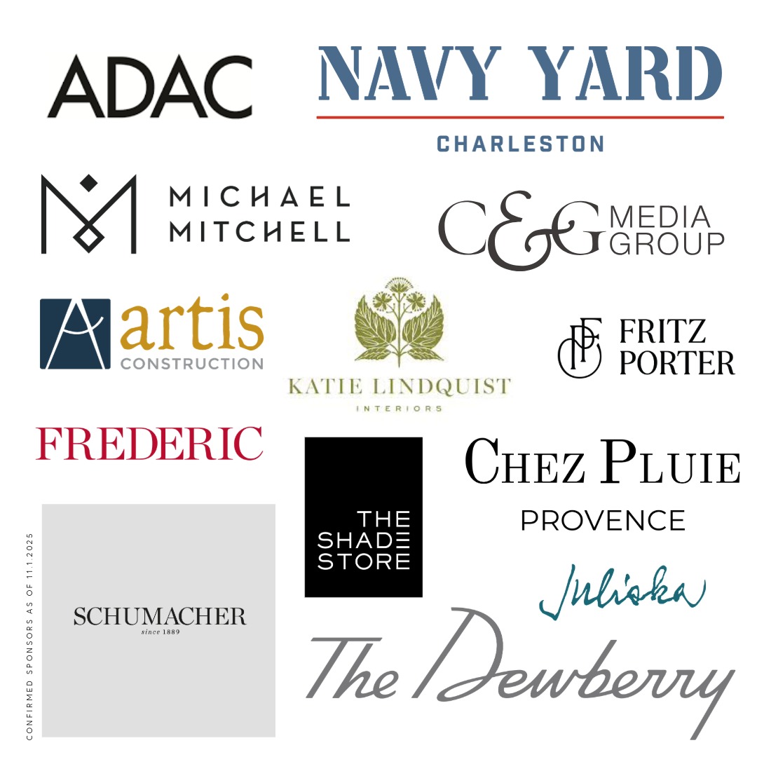 a group of logos from sponsoring businesses for Charleston by Design