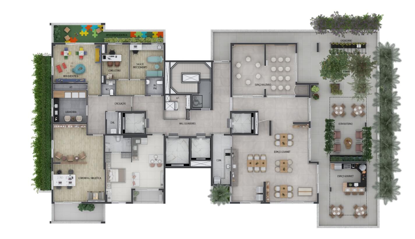 Planta do 7º pavimento – lazer