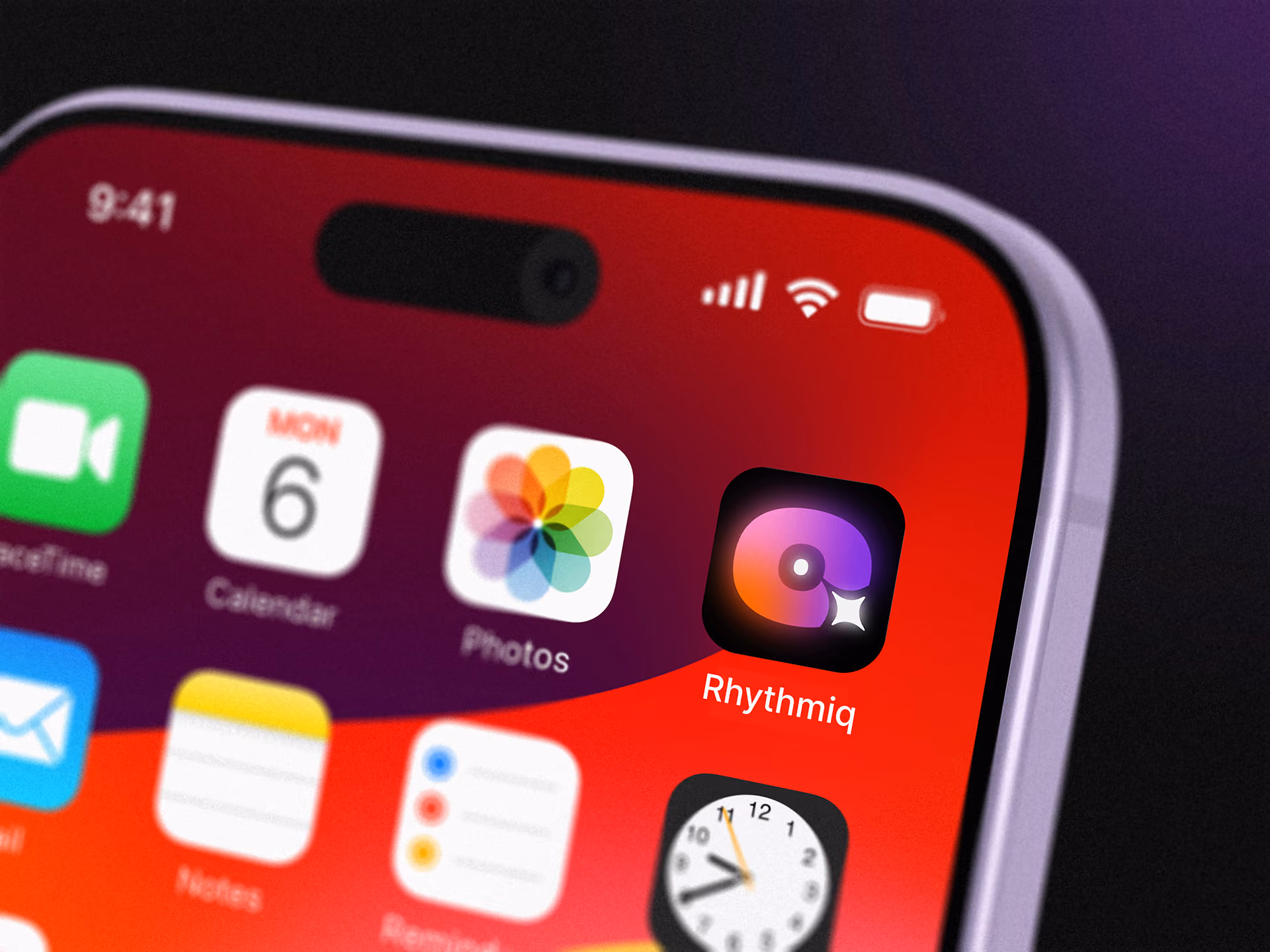 Close up of phone homescreen with various app icons