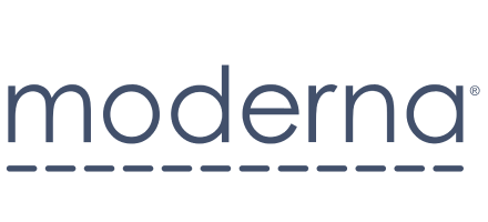 Moderna Schriftzug mit Unterstreichung aus Punkten.