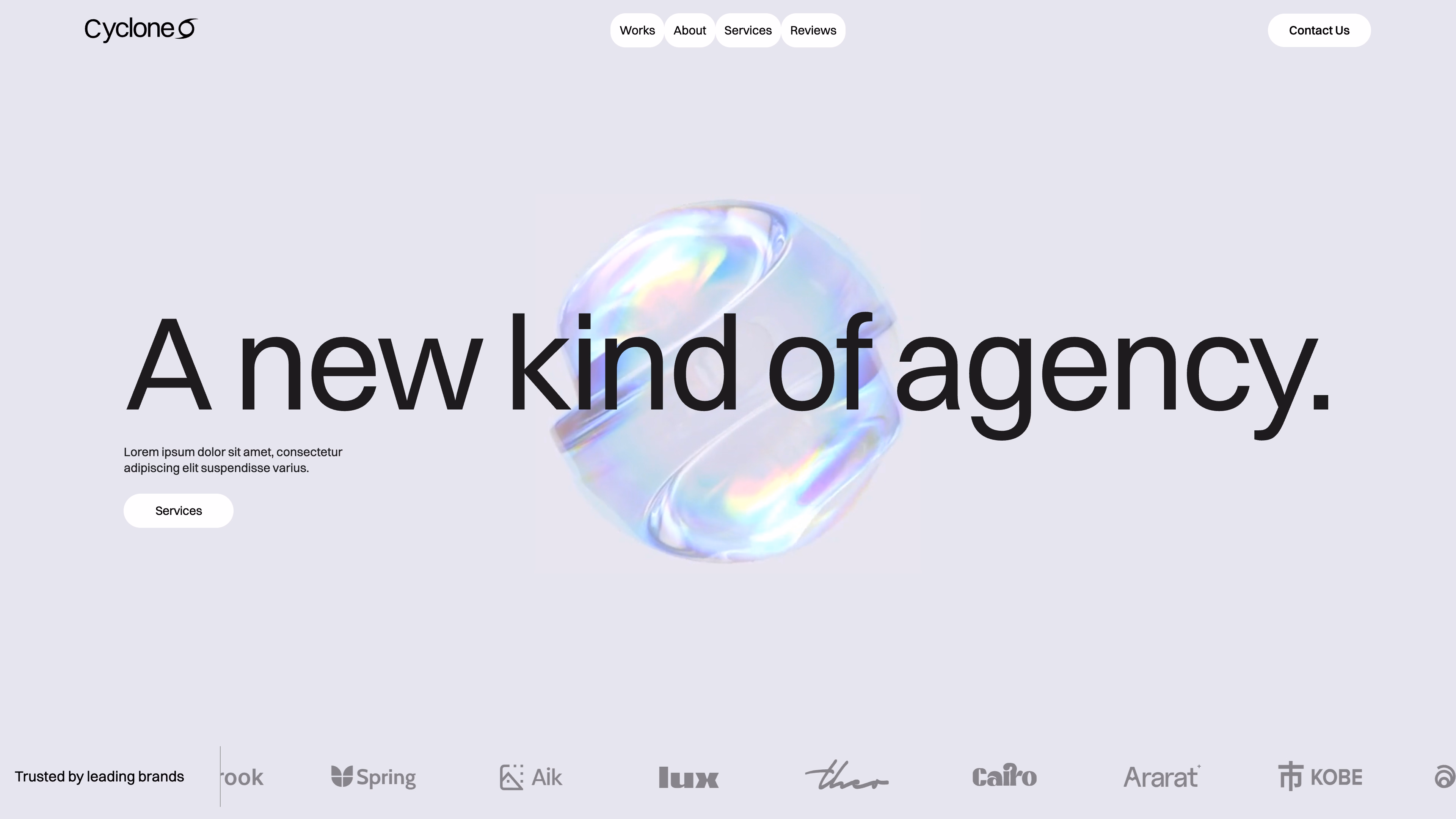 Minimal agency website hero designed by Silv Studio showcasing clean typography and modern Webflow layout.